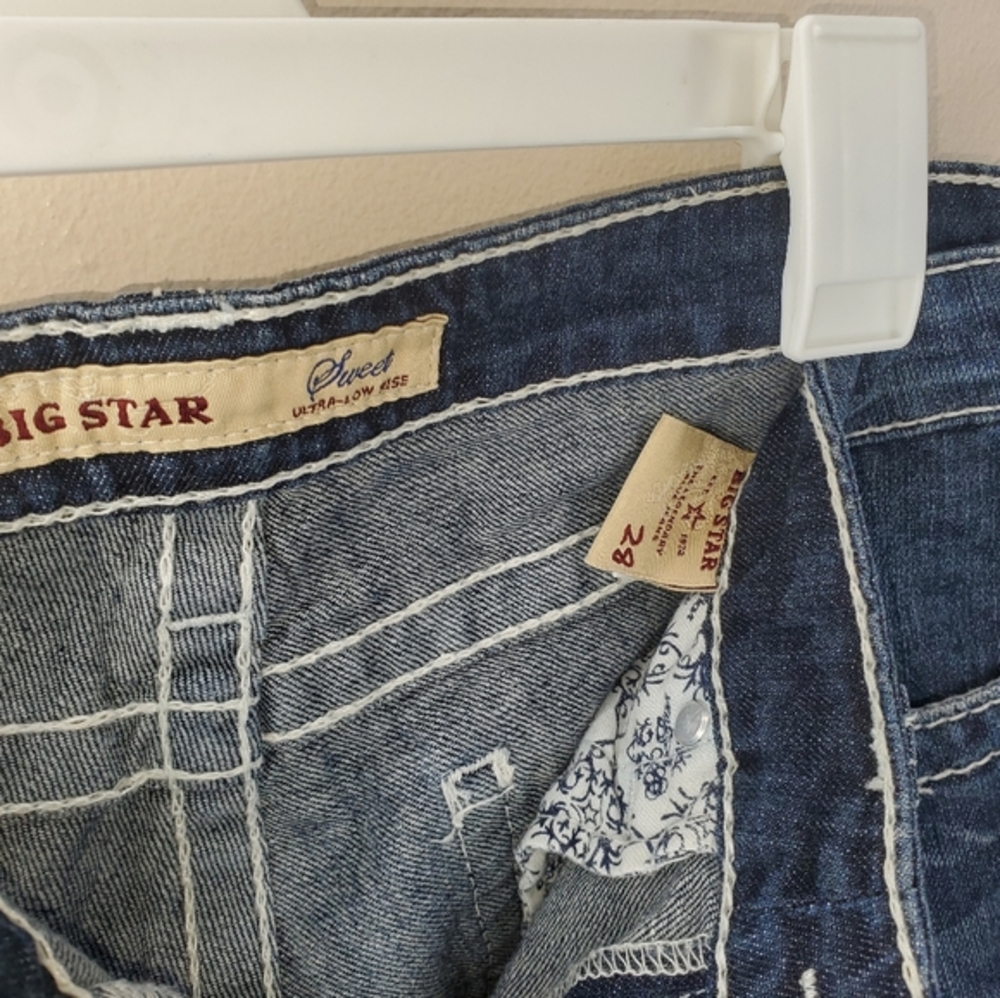Big Star Sweet Ultra Low Rise Denim Capri Pants Womens Size 29 - Picture 5 of 5